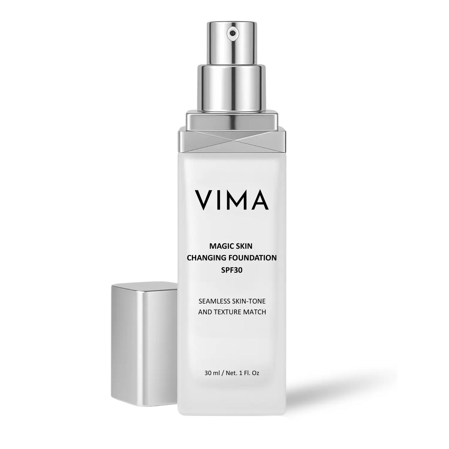 VIMA Magic Skin Changing Foundation SPF30 bottle on a white background